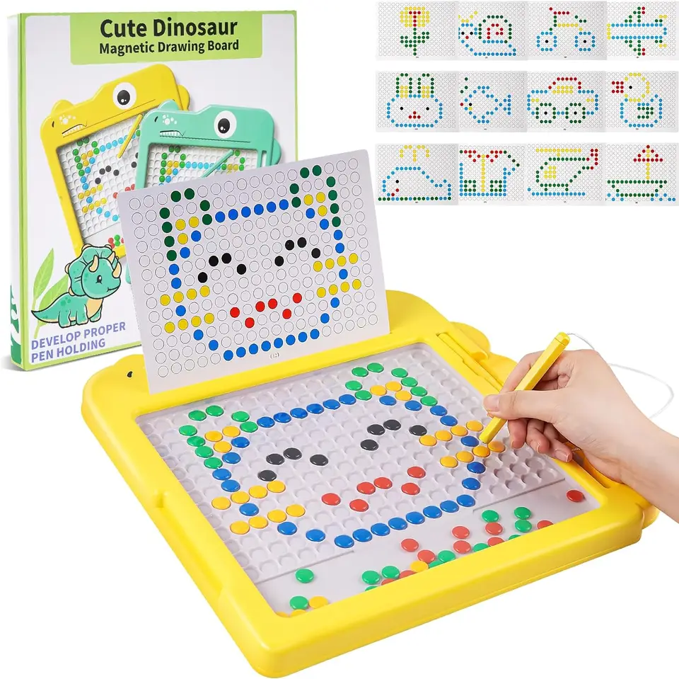 Magnetická kreslená doska pre batoľatá karikatúra Dinosaur magnet dot Art Montessori Vzdelávacia predškolská hračka vianočný darček