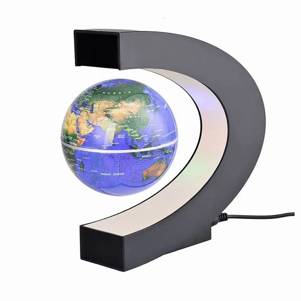 Magnetická levitačná guľa s LED svetlami 8,5 cm/3,5in c tvar sveta mapa kancelárska dekorácia dekorácie dekorácie dekorácie Kreatívne darčeky