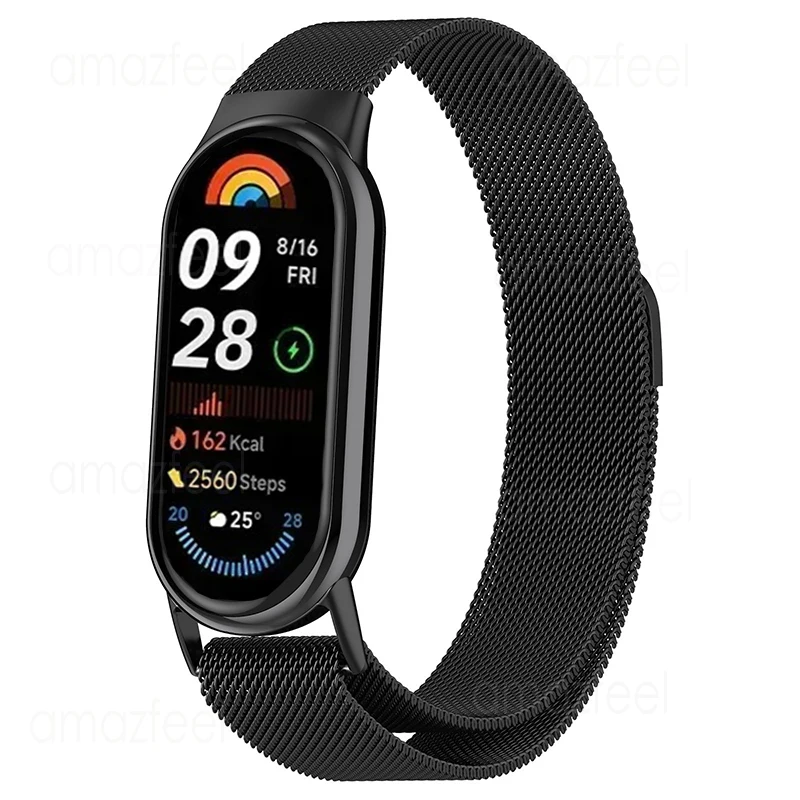 Magnetická slučka pre Xiaomi Smart Band 9 Metal Wristband pre Mi Band 9 hodinky remienok pre Xiaomi Mi Band 8 Mesh Náramok Correas Reloj
