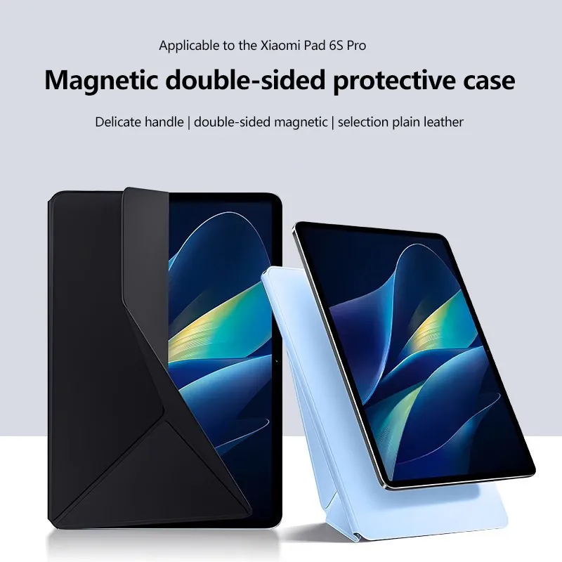 Magnetická spona kožená puzdro pre Xiaomi Pad 6S Pro 12,4 palca 2024 Anti-ohýbanie anti-pádového ochranného krytu celého tela