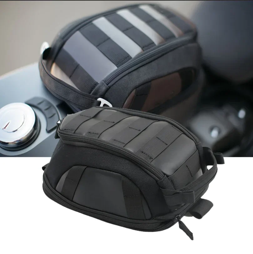 Magnetická taška na tašku Motocykel vodotesná kožená palivová nádrž vrecko 3.0-5.5 l Universal Cafe Racer Ramer Rameel Satchel Bag Prenosná moto