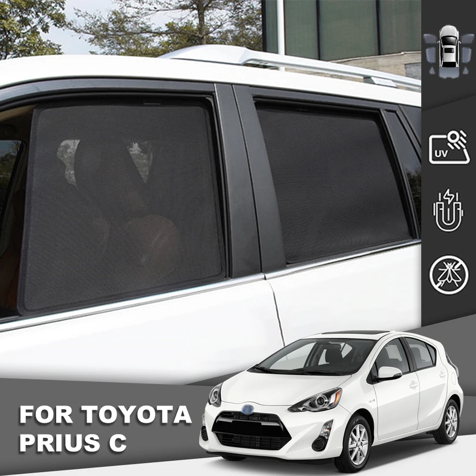 Magnetické auto Sunshade pre Toyota Prius C Aqua (2011-2021) Predné čelné sklo Zadná strana detského okna sieťový tieň Visor