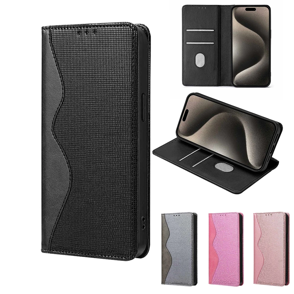 Magnetické flip puzdro pre Motorola Moto G24 G04 Power 2024 Play 2023 Stylus 2022 5G Play 2021 Luxusné kožené karty držiak držiteľa