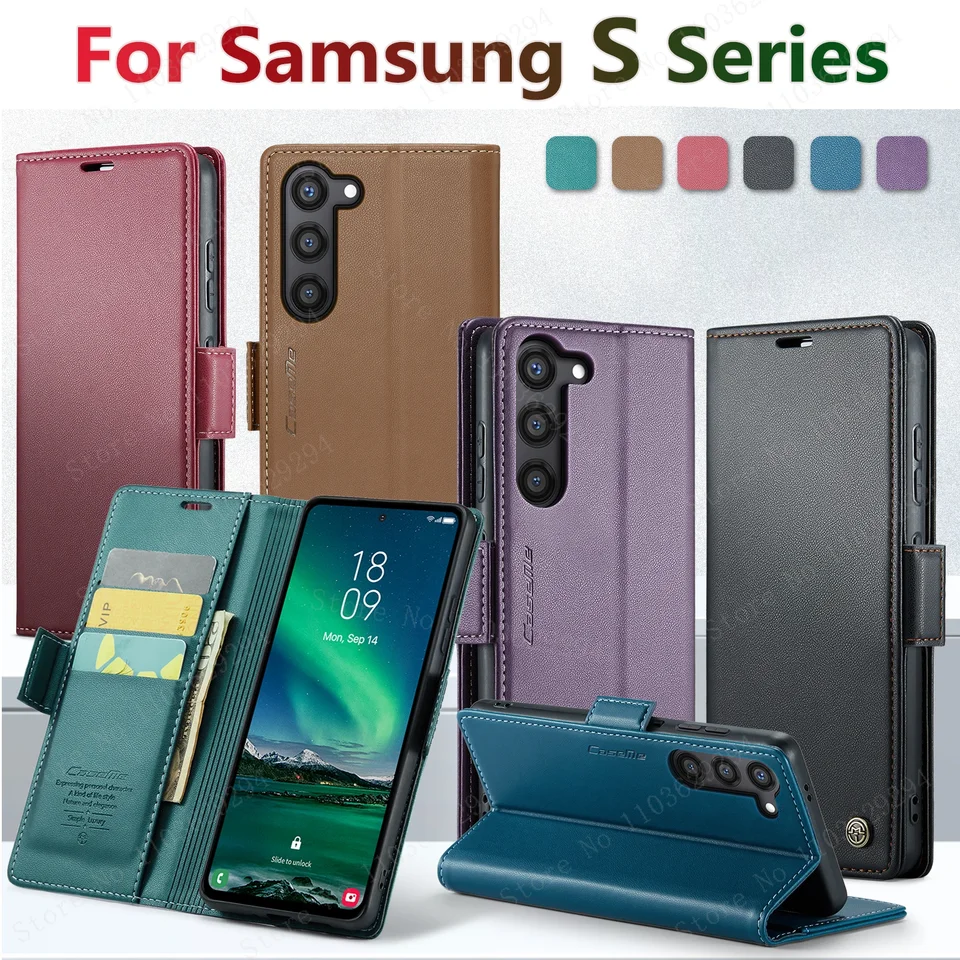Magnetické karty karty peňaženky kožené magsafe puzdro pre Samsung Galaxy A06 A16 A55 A35 A25 15 05S S25 S24 S23 22 Ultra Plus Cover Fe