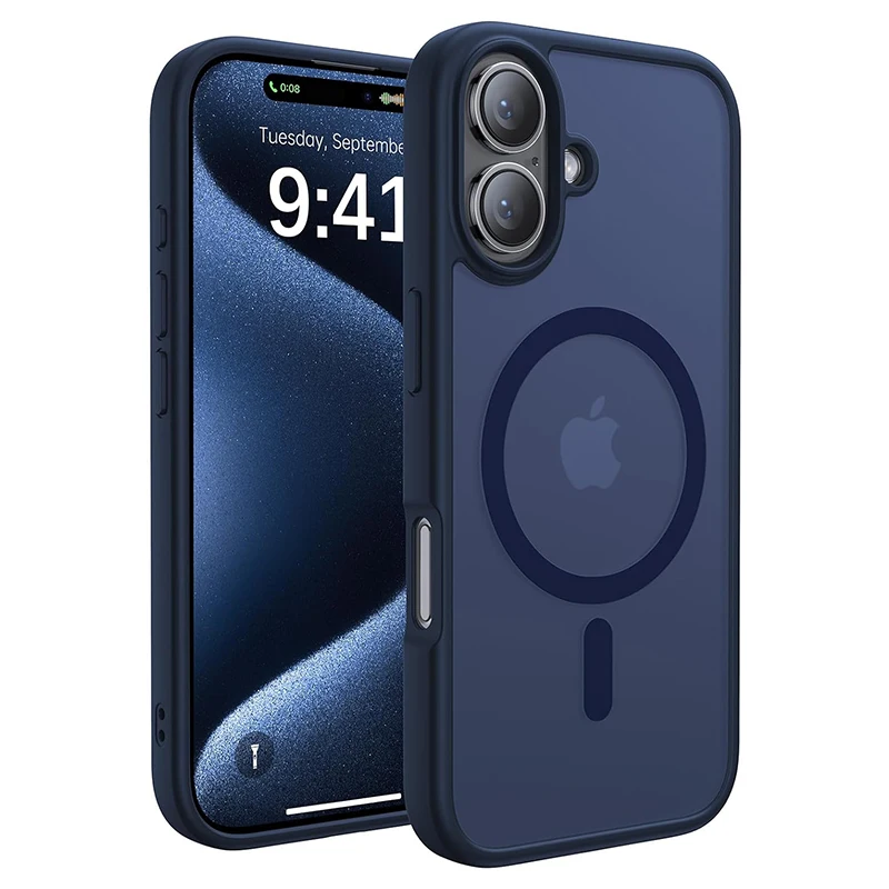 Magnetické matné priesvitné priehľadné nárazové puzdro pre iPhone 16 15 14 13 12 11 Pro Max Plus pre Magsafe Wireless Cover Cover
