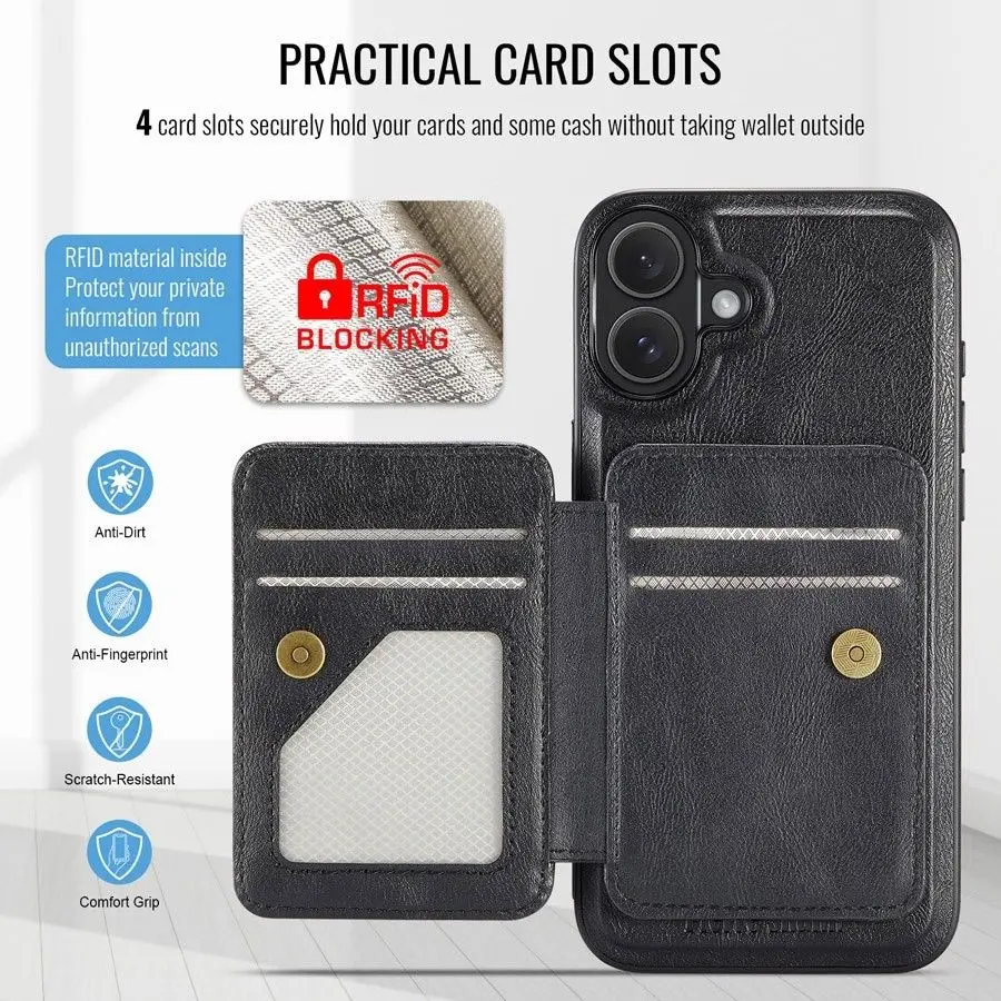 Magnetické odnímateľné kožené peňaženky stojan na stojan na telefón bezdrôtový nabíjaný kryt pre iPhone 7 8 SE 2022 11 12 13 14 plus 15 16 Pro Max
