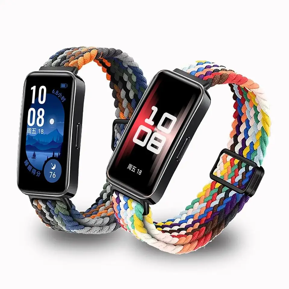 Magnetické popruhy pre Huawei Band 8 9 Príslušenstvo Výmena pásu Elastické nylonové pletené náramok Correa Huawei Band 9 náramok