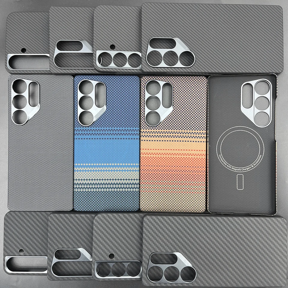 Magnetické puzdro MAGSAFE pre Samsung Galaxy S25 Ultra/S25 Plus/S25 Originálne uhlíkové tkanina Aramid Case Slim Slim Lightweight Cover