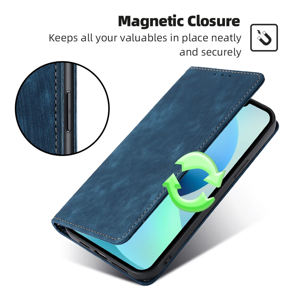 Magnetické puzdro na telefón pre telefón pre Huawei P60 P50 P40 Pro Plus P30 P20 P10 Lite Flip Cover Card Slots Stand Leather puzdro