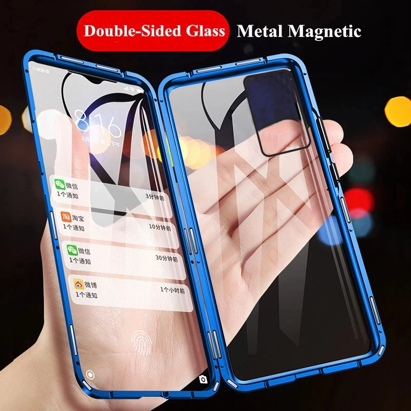 Magnetické puzdro obojstranného skla pre Samsung Galaxy A72 A52 A32 A12 A71 A51 A31 M31 M51 A70 A41 M21 A21 A8 A8 2018