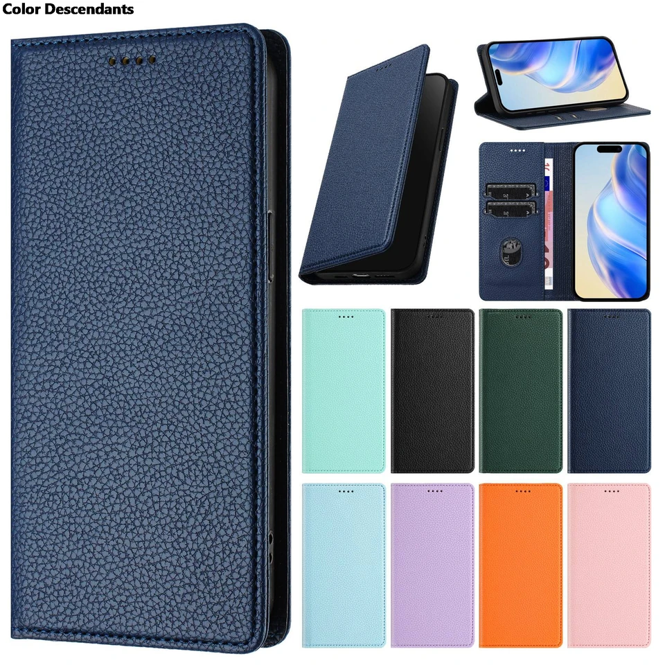 Magnetické puzdro pre Samsung Galaxy A72 A52 A52S A42 A32 A22 A12 A02 Luxusná koža 2 Visa Card Slots Slots Flip Cover Book Flip Cover