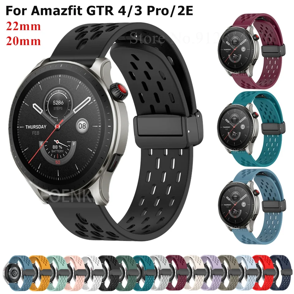 Magnetické silikónové hodinové pásmo pre Xiaomi Huami Amazfit GTR 4/3/3 Pro/2/2e/Stratos 3 náramok s náramkom zápästia GTR 47 mm 42 mm hodinky