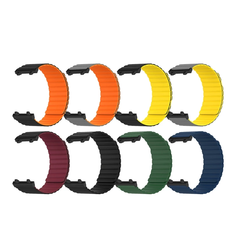 Magnetické silikónové pásmo pre AmazFit T-Rex 2 Sports Watch Watch Restrice Loop náramok s výmenou nepremokavého pásu potu