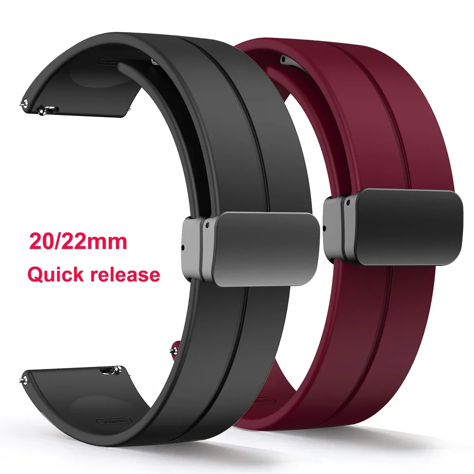 Magnetické skladacie sponky pre QCY GTS Smartwatch Silikónový popruh pre Qcy GTC WatchBand náramok zápästia Magnetické pásy koristi