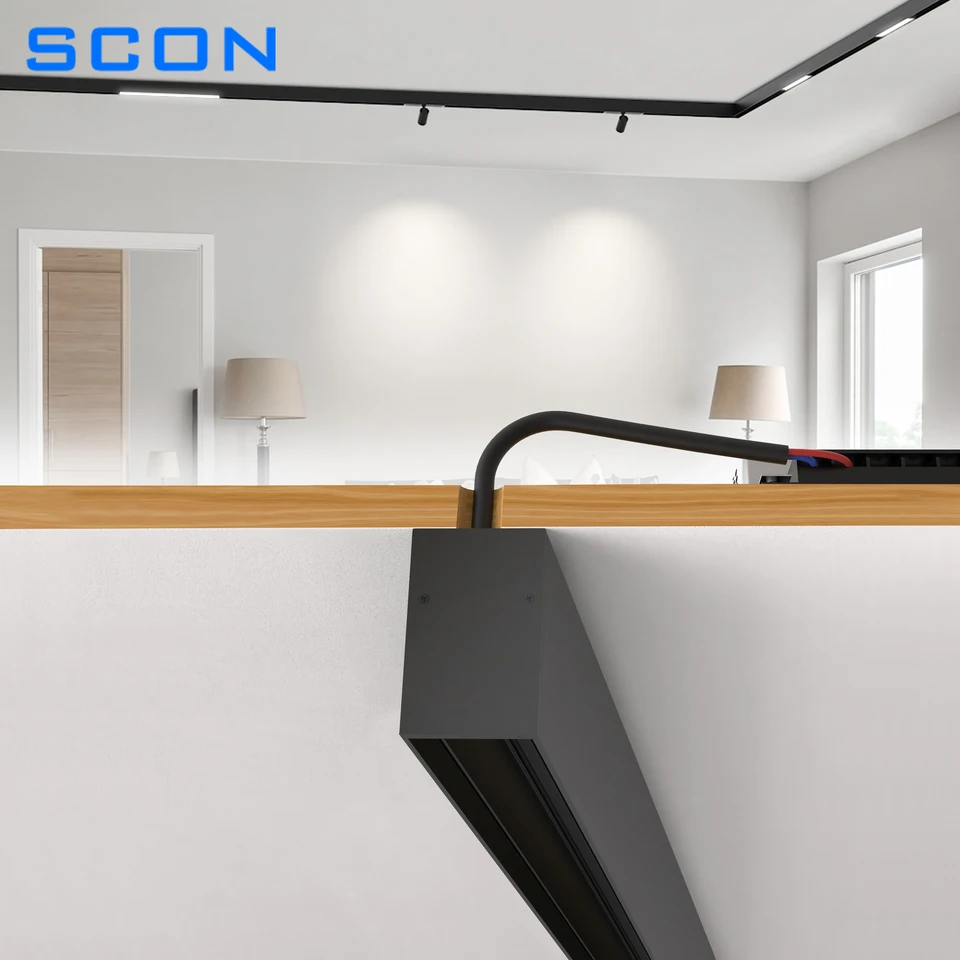 Magnetické svetlá namontované na povrchu SCON Žiadne drážkové osvetlenie koľajnice LED DORDAL DOWNLEGHT GRILLE bez hlavného svetla DC24V
