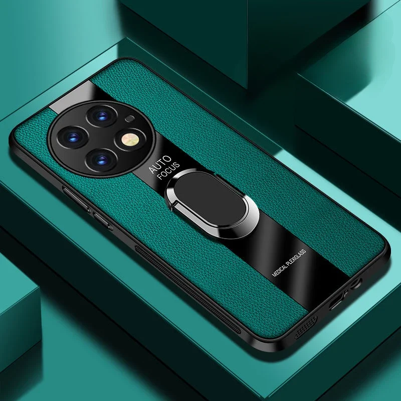 Magnetický držiak na stojan na stojan pre OnePlus 13R 12R Luxusný kožený nárazový kryt na nárazníčku pre OnePlus Ace 5 Pro 1+13R