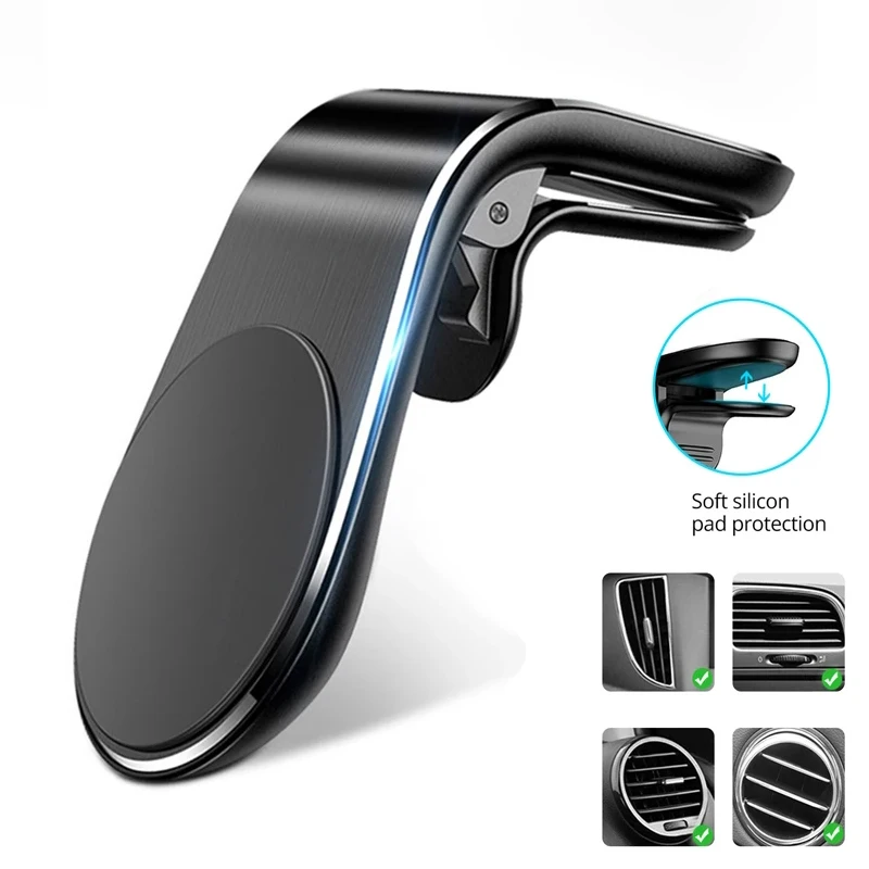 Magnetický držiak telefónu automobilov Air Vet Clip Clip Clip Clip Clip Mobile GPS Podpora GPS v držiaku mobilných telefónov pre iPhone Xiaomi Samsung
