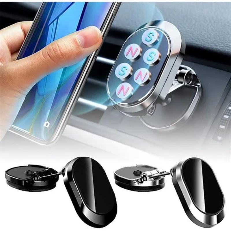 Magnetický držiak telefónu s automobilom 360 ° držiak na rotáciu držiaka na telefón Univerzálny držiak na držiak na palubný panel kompatibilný so všetkým telefónom