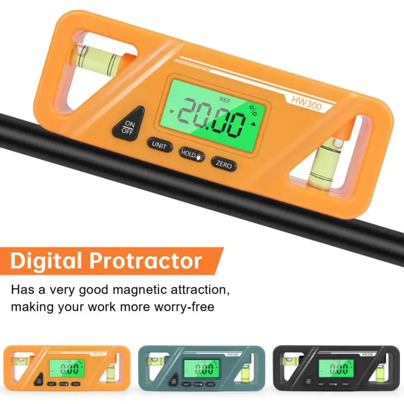 Magnetický elektronický goniometer LCD digitálny uhlový uhol uhlov uhla predĺženia svahu konverzie digitálny inklinometer