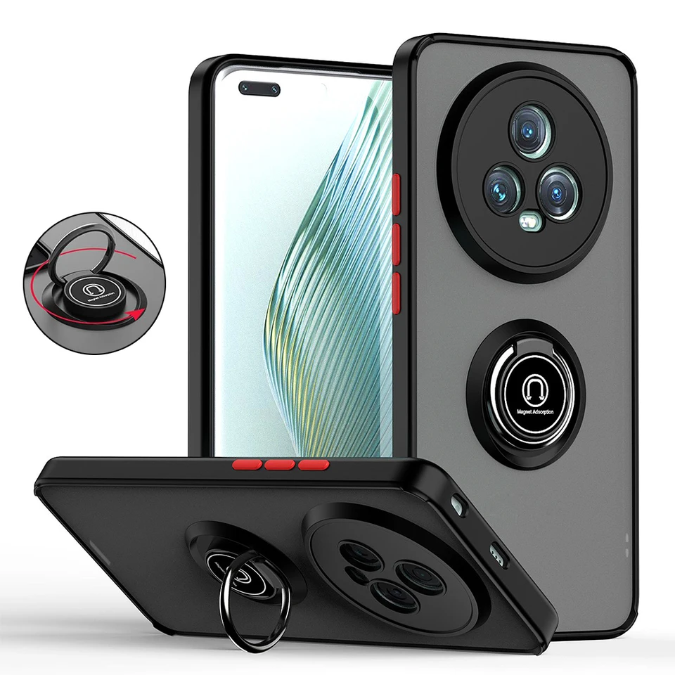 Magnetický matný puzdro pre Honor Magic 5 Pro 6 Lite Ring Držiteľ Kickstand Cover For Honor 90 70 50 x6A x7A x7b x8a x9a x9b x8b puzdro