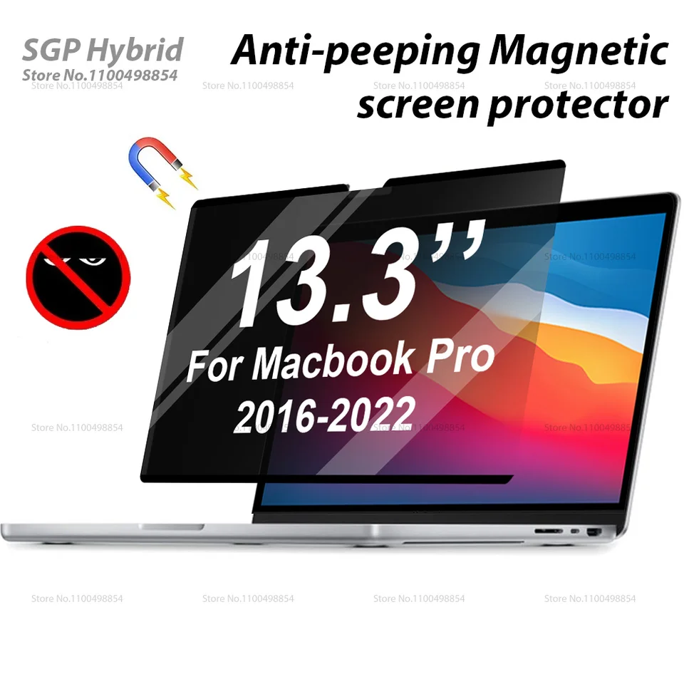 Magnetický ochranár na obrazovku ochrany osobných údajov pre MacBook Pro 13 palca 13.3 A1708 A1706 A1989 A2159 A2289 A2251 A2338 M1 M2 Filter laptop