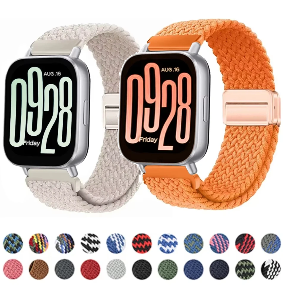 Magnetický popruh nylonu pre Xiaomi Redmi Watch 5 Active/Lite Priedušný náhradný náramok pre Redmi Watch 5 Lite WatchBand