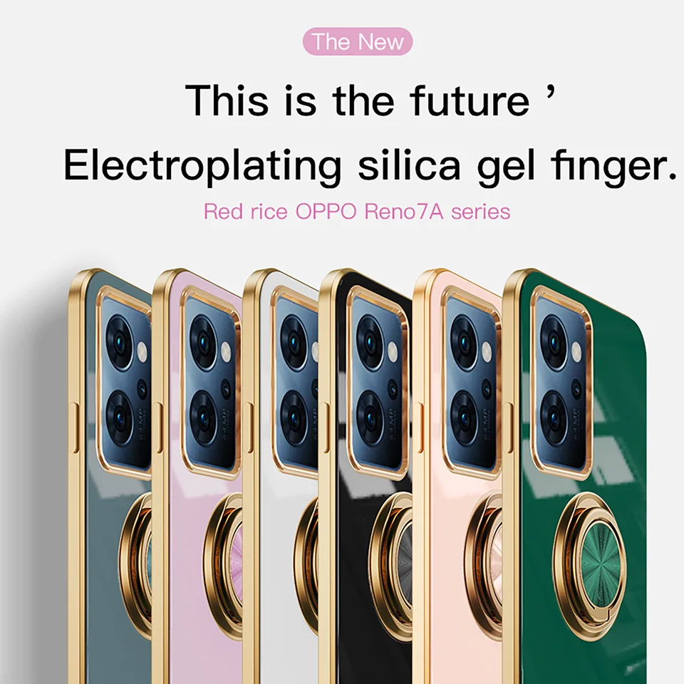 Magnetický prípad kruhu pre Oppo Reno 9a Reno 7a 5A Japonská verzia kryt Luxusná farba protihanka pre knock pre Reno5a Reno9a