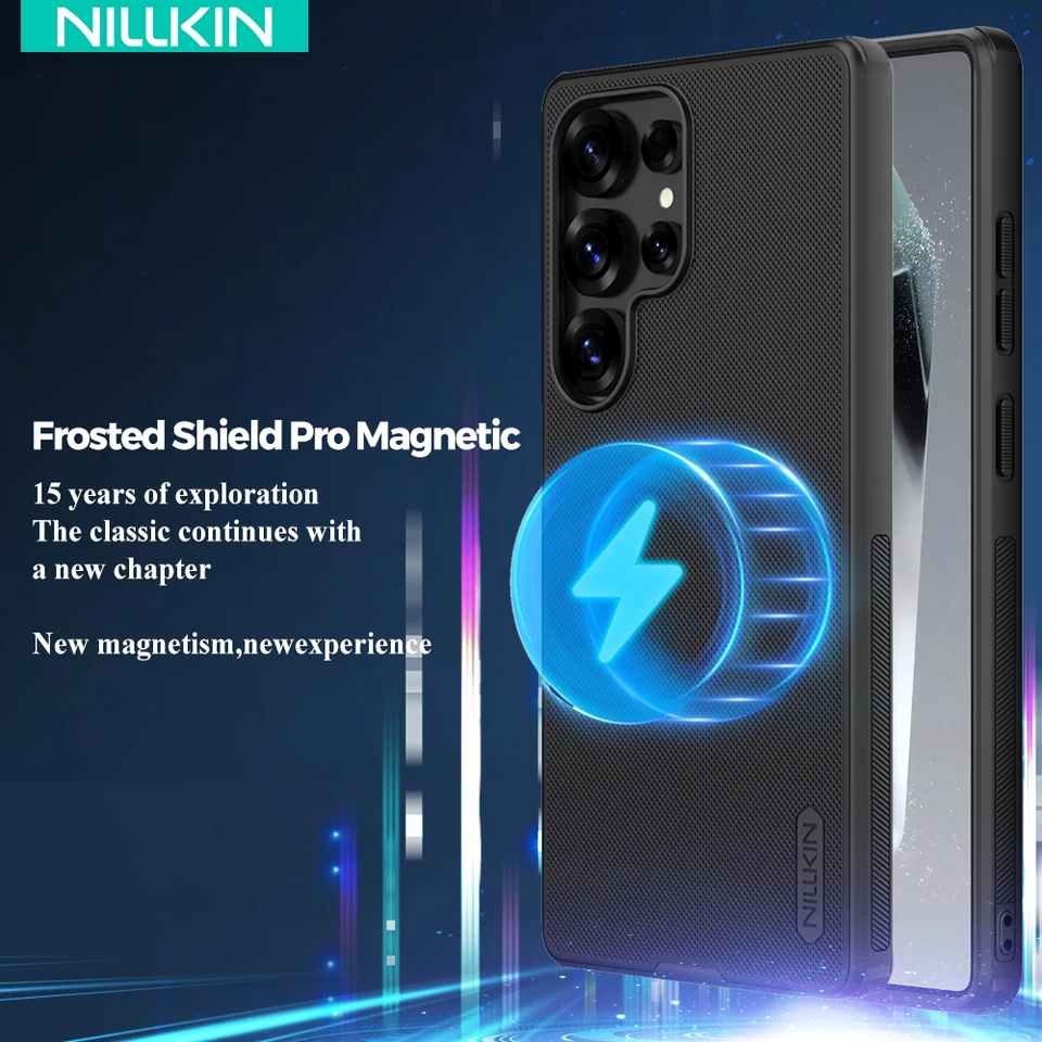 Magnetický puzdro Nillkin pre Samsung Galaxy S25 Ultra S25+ S24/S23/S22 Ultra Bump Texturovaný tenký nárazový podfukový kryt proti škrabaniu