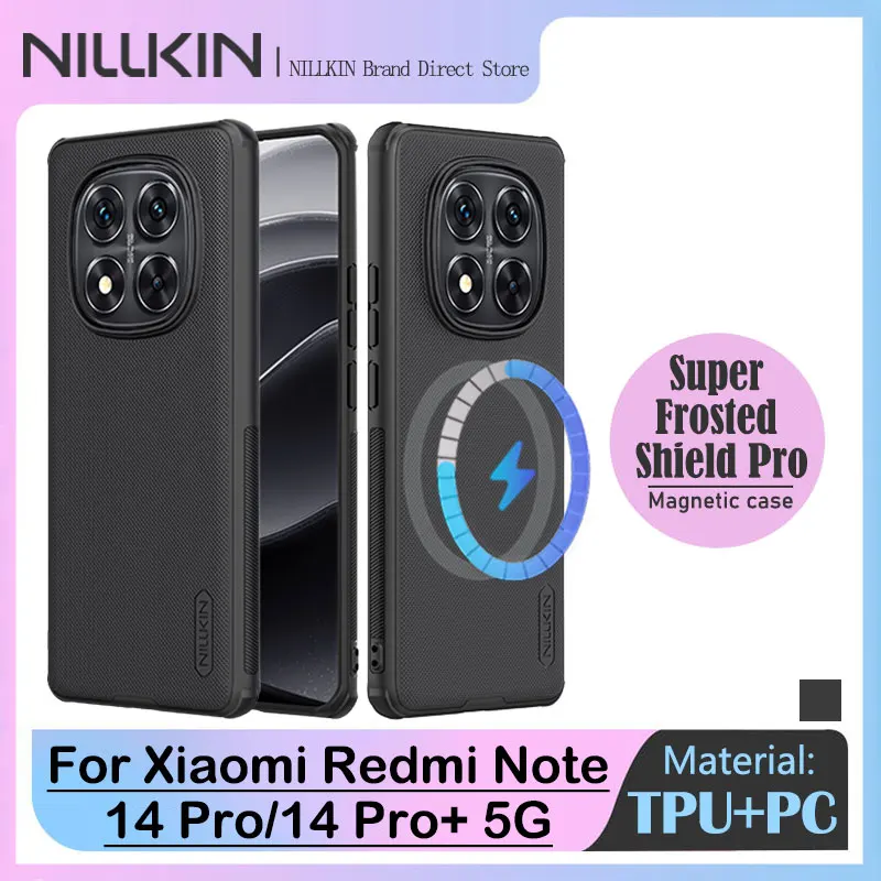 Magnetický puzdro Nillkin pre Xiaomi Redmi Note 14/14 Pro/14 Pro Plus 5G, PC+TPU, Fall-Proof Anti-Fingerprint Matte zadný kryt obal