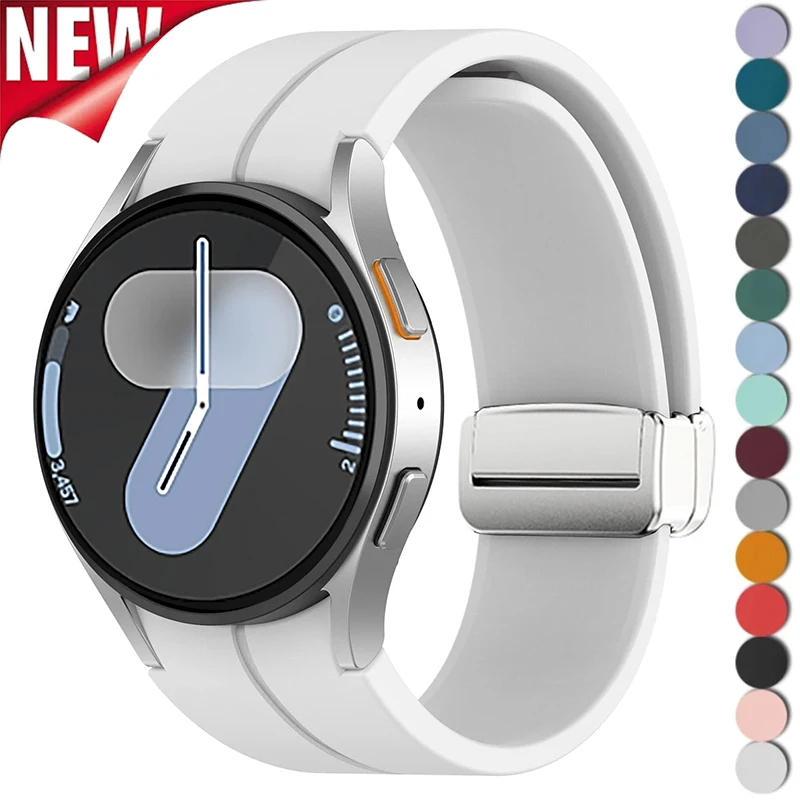 Magnetický silikónový remienok pre Samsung Galaxy Watch 7 6 5 4 40 mm 44 mm 5pro 45 mm pásový náramok pre Galaxy Watch 6 4 Classic 43 mm 47 mm