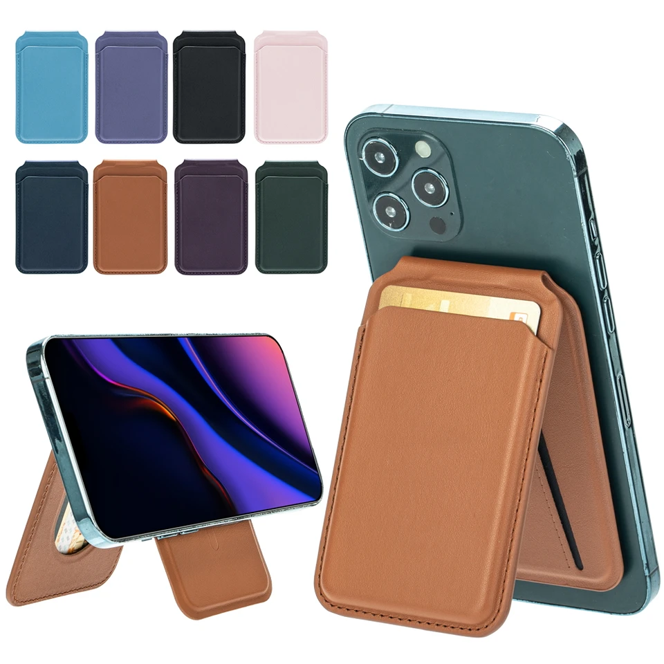 Magnetický skladací karta držiteľa karty Držiteľ kože pre Magsafe iPhone 14 13 15 16 Pro Max 12 Plus 15Pro 16Pro MacSafe Stand Cover