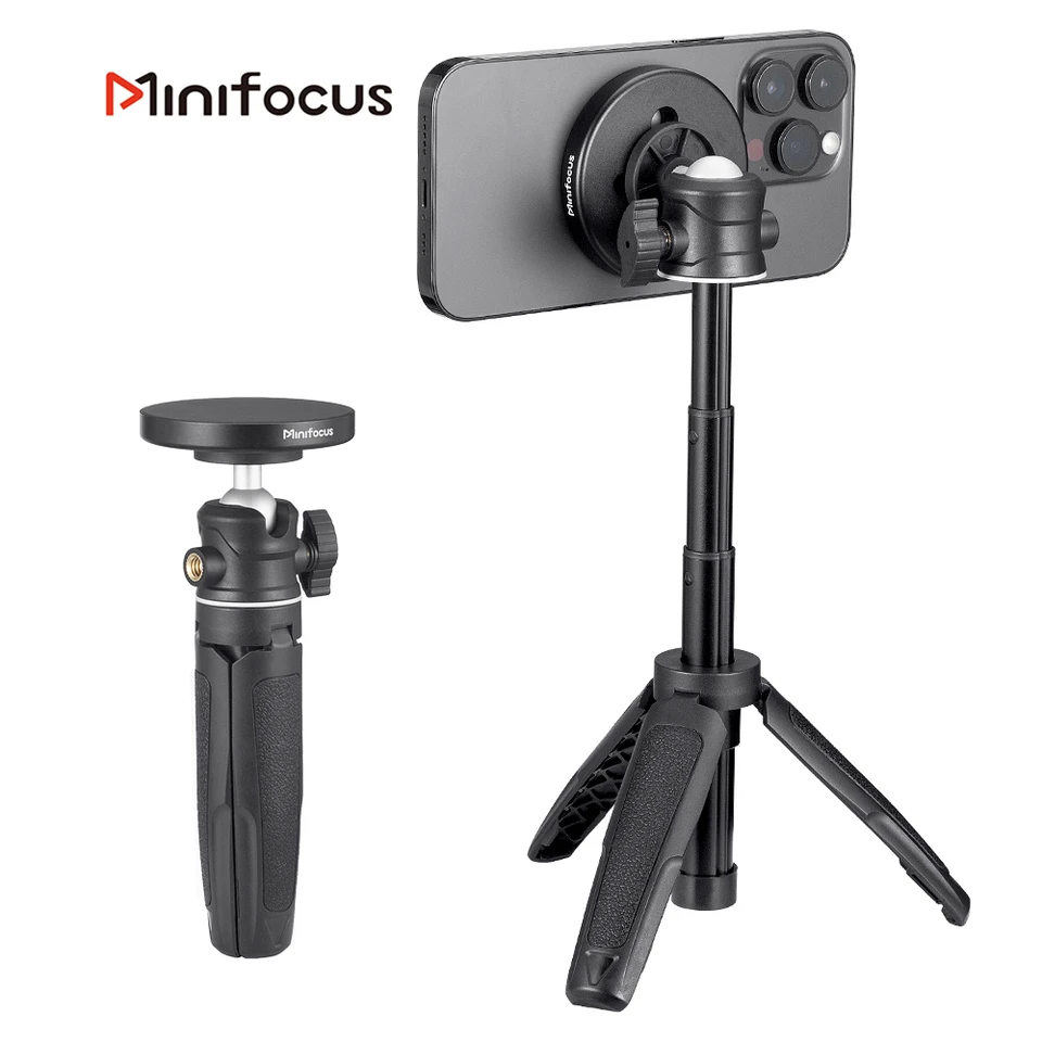 Magnetický statív smartfónov pre Magsafe, Mini Extendable Selfie Stick 360 ° Guľová hlava statív stojanov rukoväť pre iPhone 14 13 12