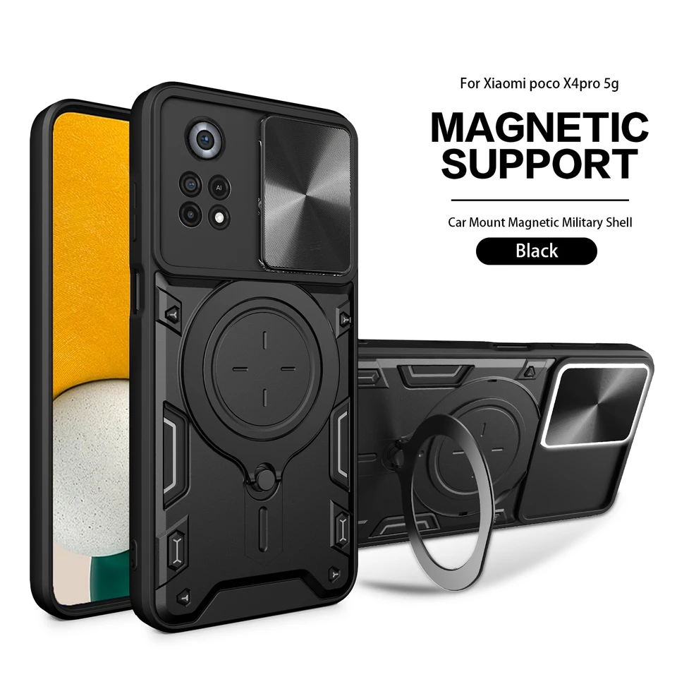 MAGSAFE Magnetic COMIFON CASORE PRE MI POCO X4 X5 Pro Armor Hybridný kovový kovový zadný kryt pre POCO F5 PRO M3 F3