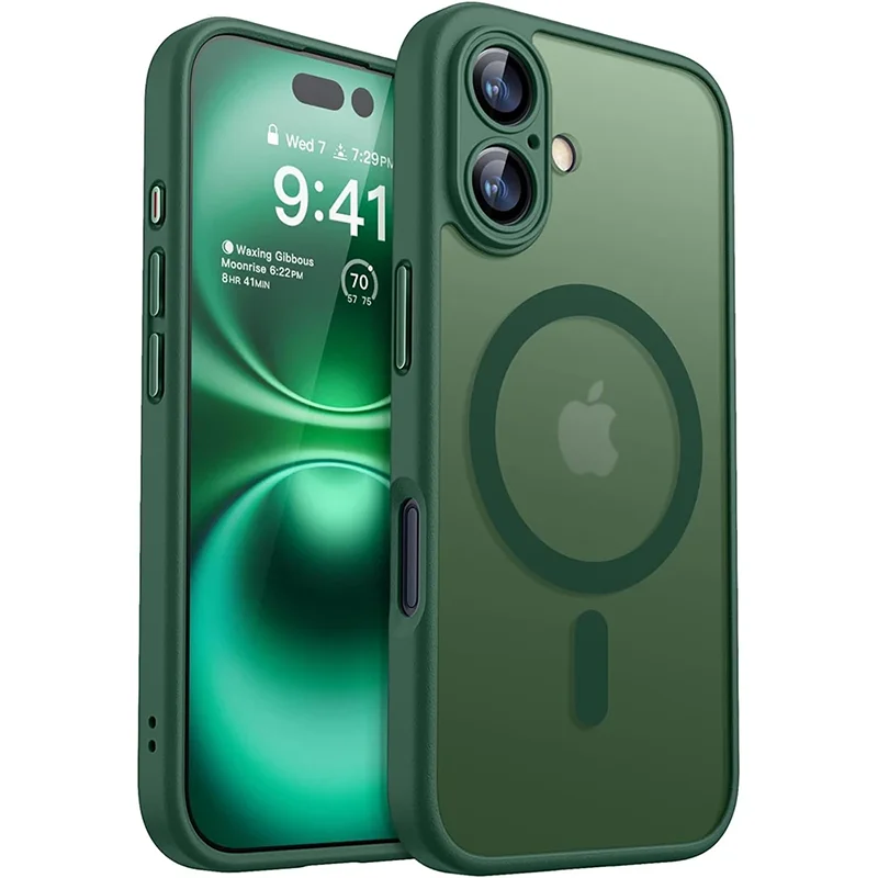 Magsafe Magnetic Luxury Armour Shock odolný voči puzdru pre iPhone 16 15 14 13 Pro Max Plus pre bezdrôtový nabíjací kryt matný priesvitný počítač
