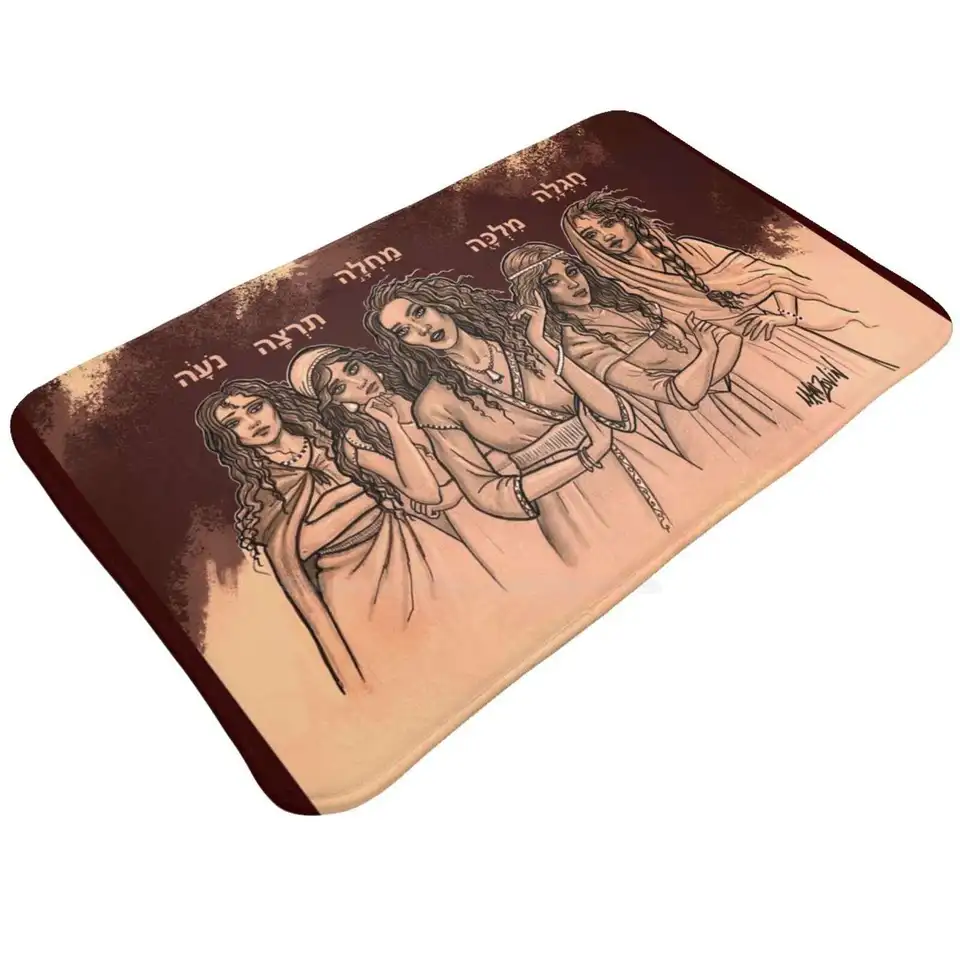 Mahlah, Noa, Hoglah, Milcah a Tirzah Soft Cushion Car Home Carpet Dvere Mat Tór Parshareactions bnot Zelafchad židovský