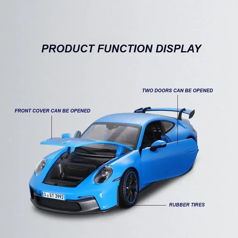 Maisto 1:18 2022 Porsche 911 GT3 Racing Sports Car Diecast Model Edition zliatiny luxusné vozidlá Zbierka deťom darček