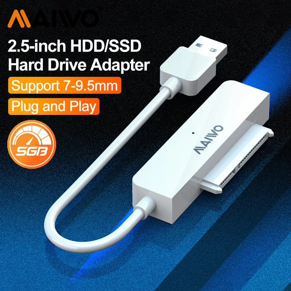 Maiwo Pevná jednotka Easy Drive Kábel USB3.0 do SATA Adapter Cable 2,5-palcový prevodník pevný disk SATA Adapt pre 2,5 '' HDD/SSD