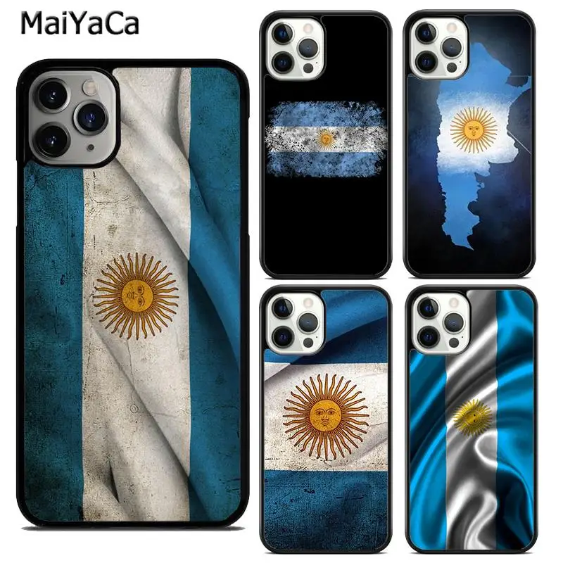 Maiyaca Argentina Flag Tafet Case pre iPhone 16 15 SE2020 6 6S 7 8 Plus 11 12 Mini 13 14 Pro Max Shell Coque