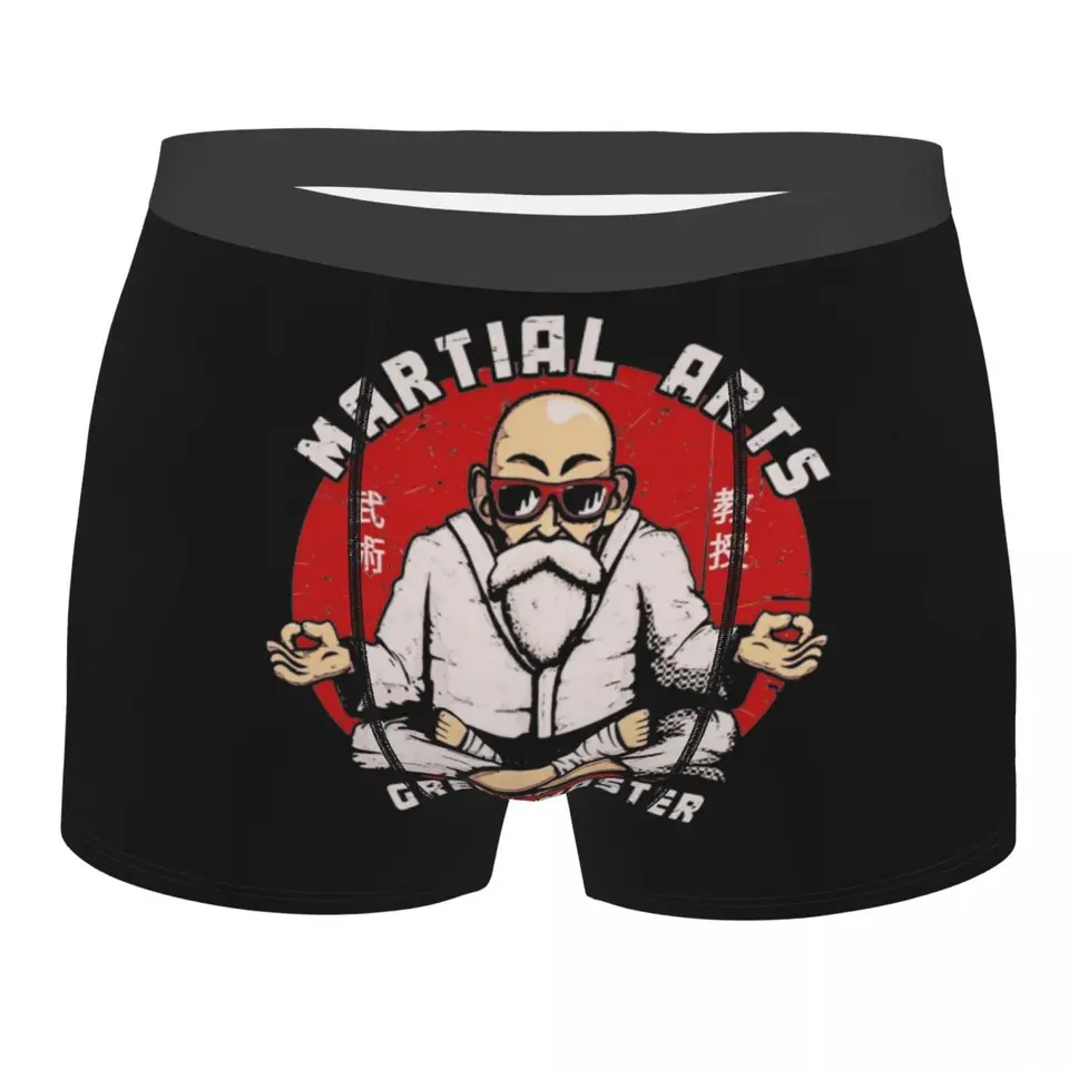 Majster bojových umení Roshi dlhé mužské spodné prádlo Dragon Ball Boxer Briefs nohavičky nohavičky Humor stredný pás