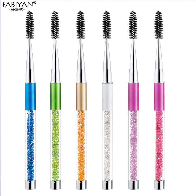 Make -up kefy predlžovanie rias Rika obočia riasenky prútiky Špirálové kamienok Aplikátor cievky oči Kozmetické hrebeňové nástroje 6 farieb