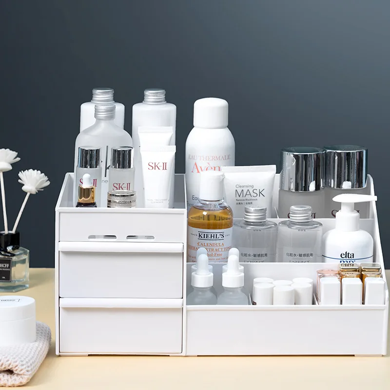 Make -up kúpeľňa Plastová zásuvka akrylové parfumy Vanity toaletný stolík stol
