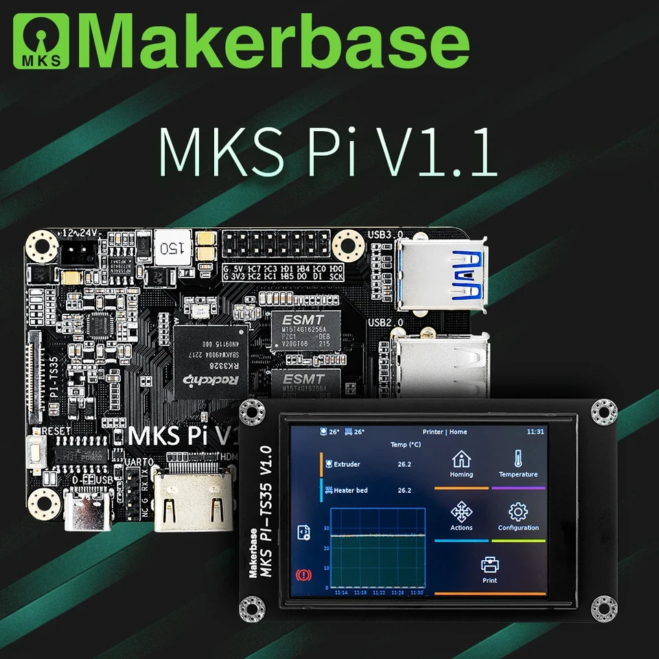 Makerbase MKS Pi Board Quad-Core 64bits Soc Naboard Runs Klipper a 3,5/5 palcový dotykový obrazovka pre Voron vs Raspberry Pi Board Raspi Raspi