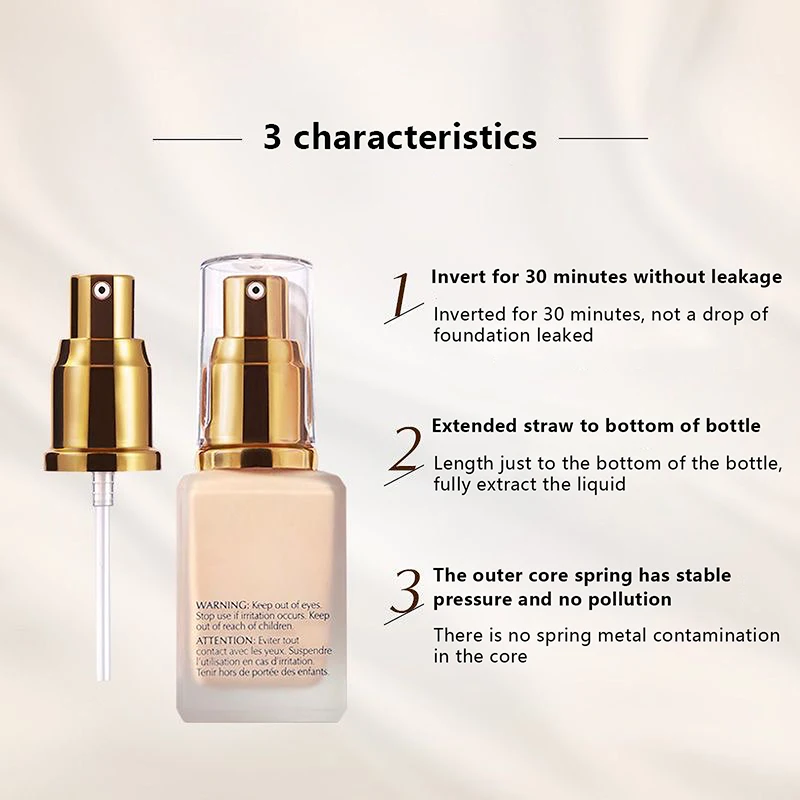 Makeup Tools Pump Makeup sa hodí pre nadáciu s dvojitým opotrebením a ďalšie balenie Liquid Foundation Foundation Foundation za 30 ml