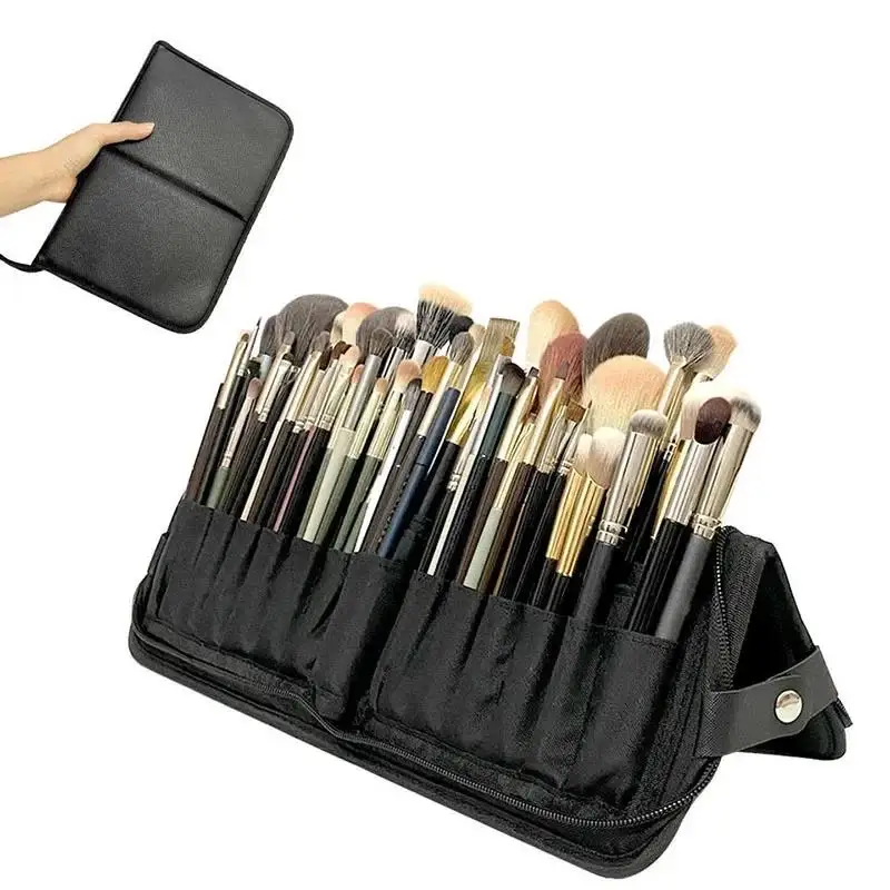 Makeup umelec taška s veľkou kapacitou skladací kozmetický kefový kefový taška Domáce kúpeľne kefy držiak na plochu rip