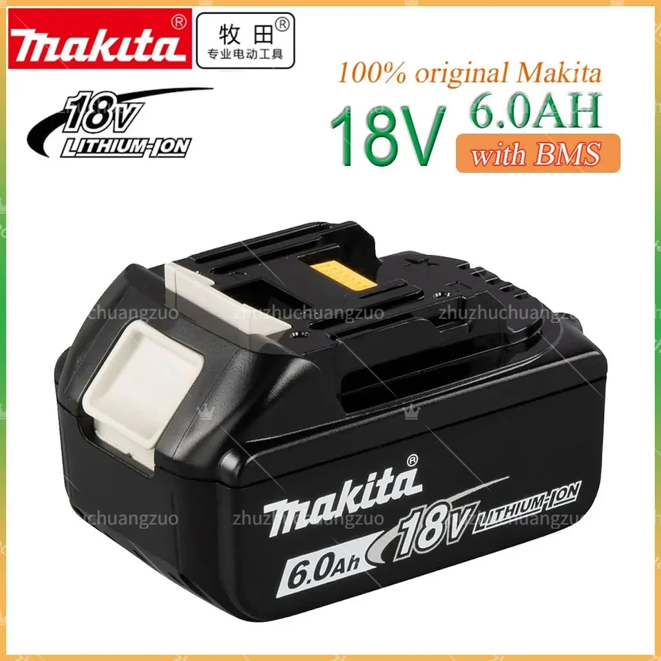 Makita-100% Originálny nabíjateľný elektrický nástroj vymeniteľný LED lítium-Ion 6.0 AH 18V LXT 400 BL1860B BL1860BL1850