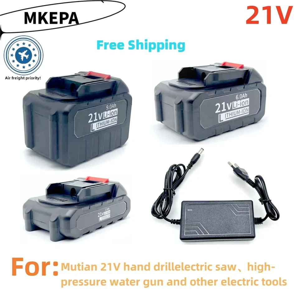 Makita 21V 18650 lítiová batéria, 3/6/9AH. Vhodné pre elektrické náradie, ako sú vŕtačky Makita, reťazové píly a brúsky. Charger。