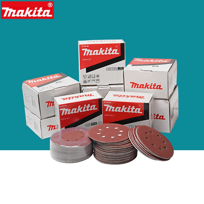 Makita 50ks Disc Bander 125mm/5inch 8 Dries s brúsnymi kotúčmi a slučkami pre leštenie orbitálneho brúsky Makita 9204/5041