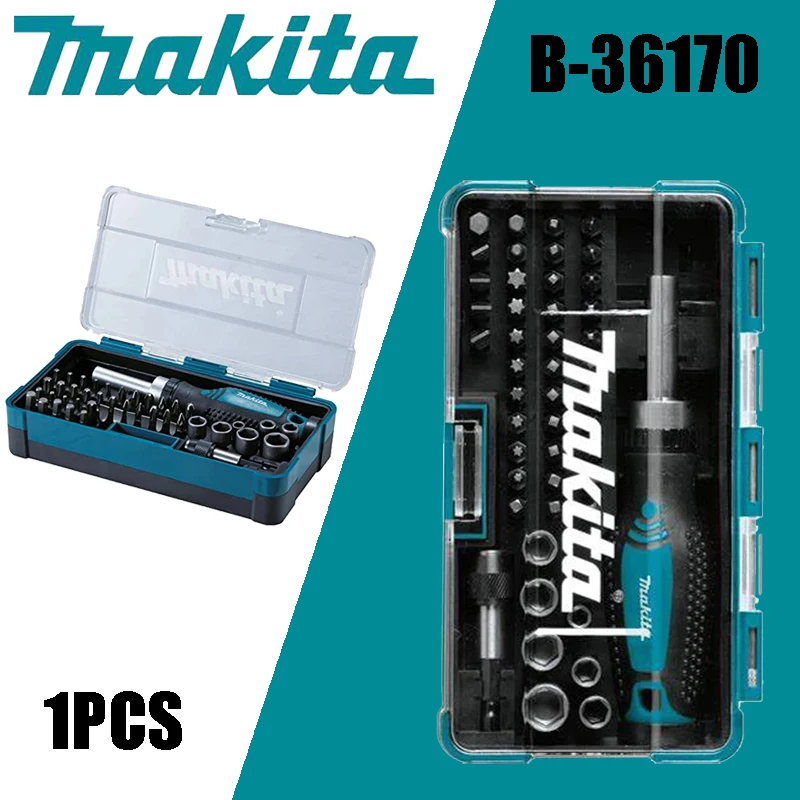 Makita B-36170 Ratchet & Bit-Set 47ks Ratchet Wrench Screwdriver Bit Bit Hard Shell Suit Carpentry ručné náradie