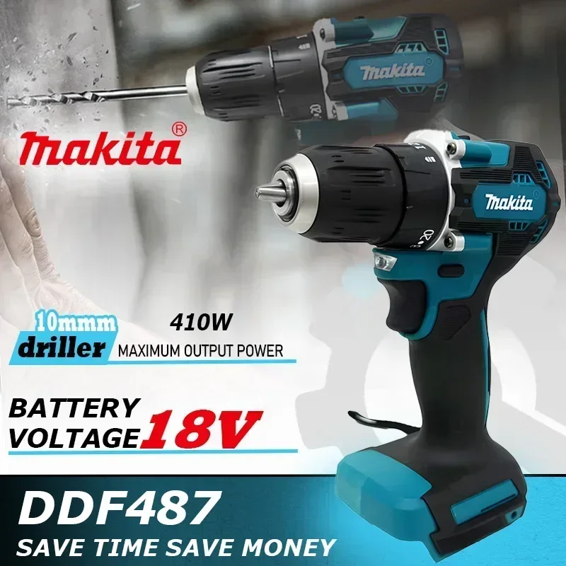Makita DDF487 18V skrutkovač bezdrôtový bicie vŕtačku elektrická premenná rýchlosť kefy bez kefy Power náradie napájacie náradie vŕtačka