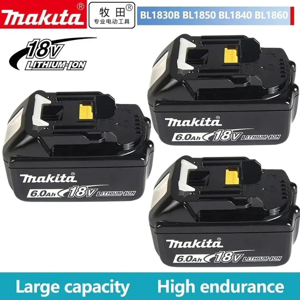 Makita Original 6.0AH 18V Nabíjateľná batéria, vhodná pre Makita BL1840 BL1830 BL1830B BL1830B BL1850B Power náradie